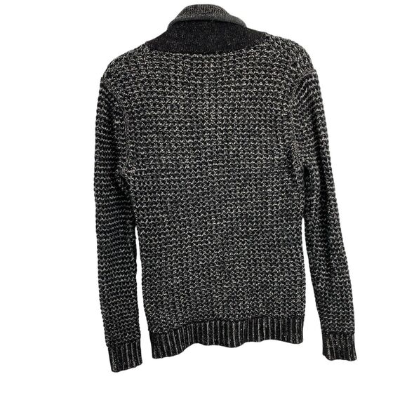 rag bone Neiman Marcus Wool Texture Cardigan Sweater Men Size Small Black Gray - Picture 6 of 12